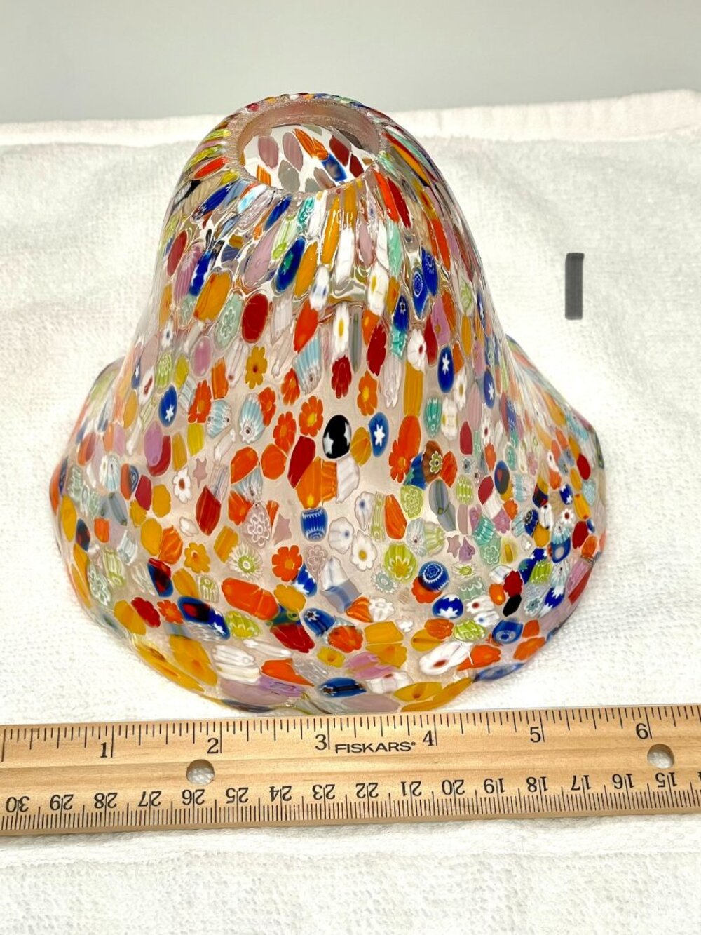 Murano Glass Millefiori Pendant light vintage hand blown Italian authentic used